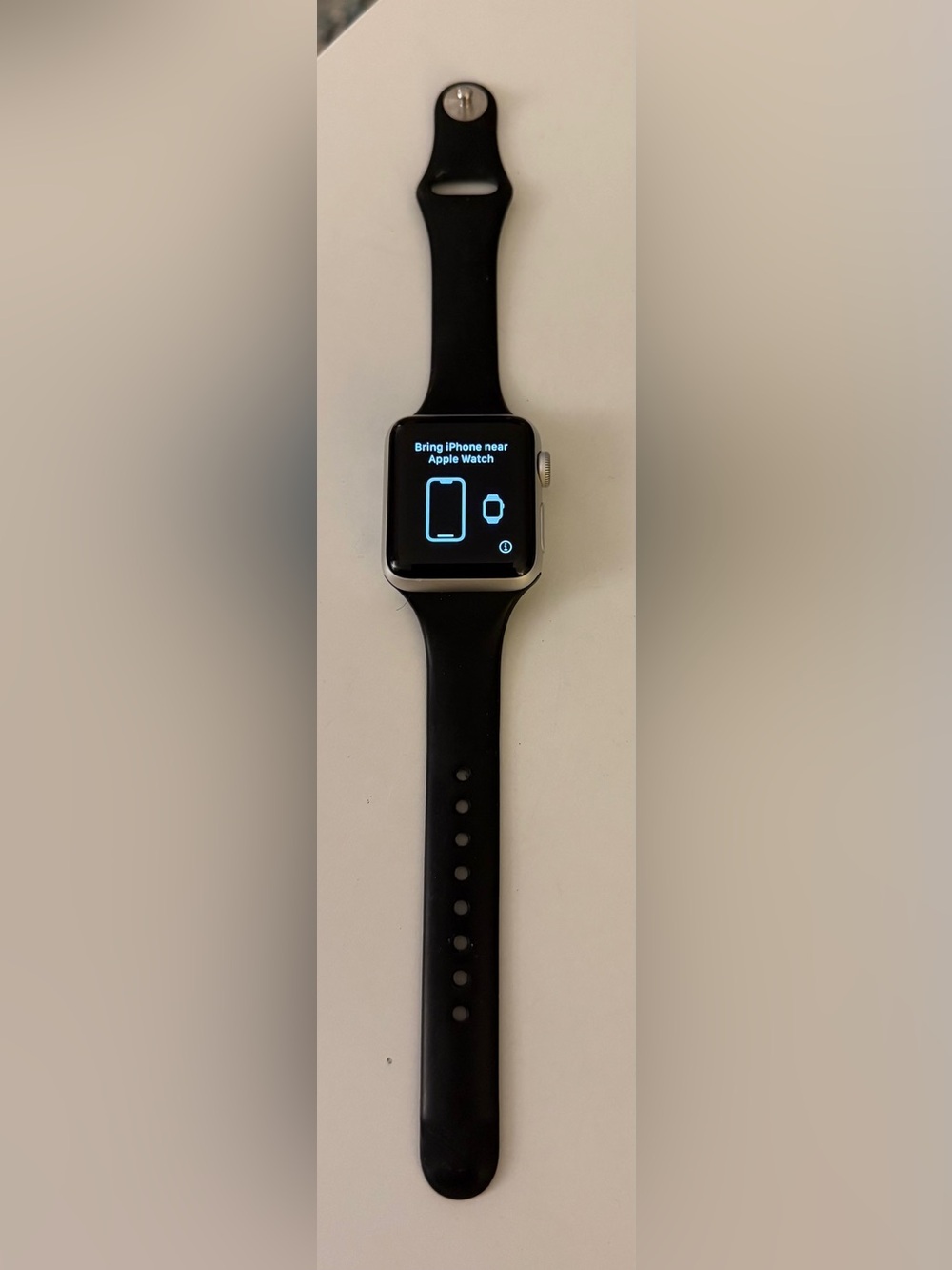 Apple Series 3 Watch 38MM Silver with Black Sport Band
